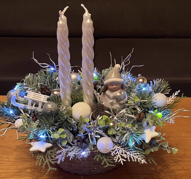 Vánoční svíčka ze sójového vosku s vůní skořice a pomeranče